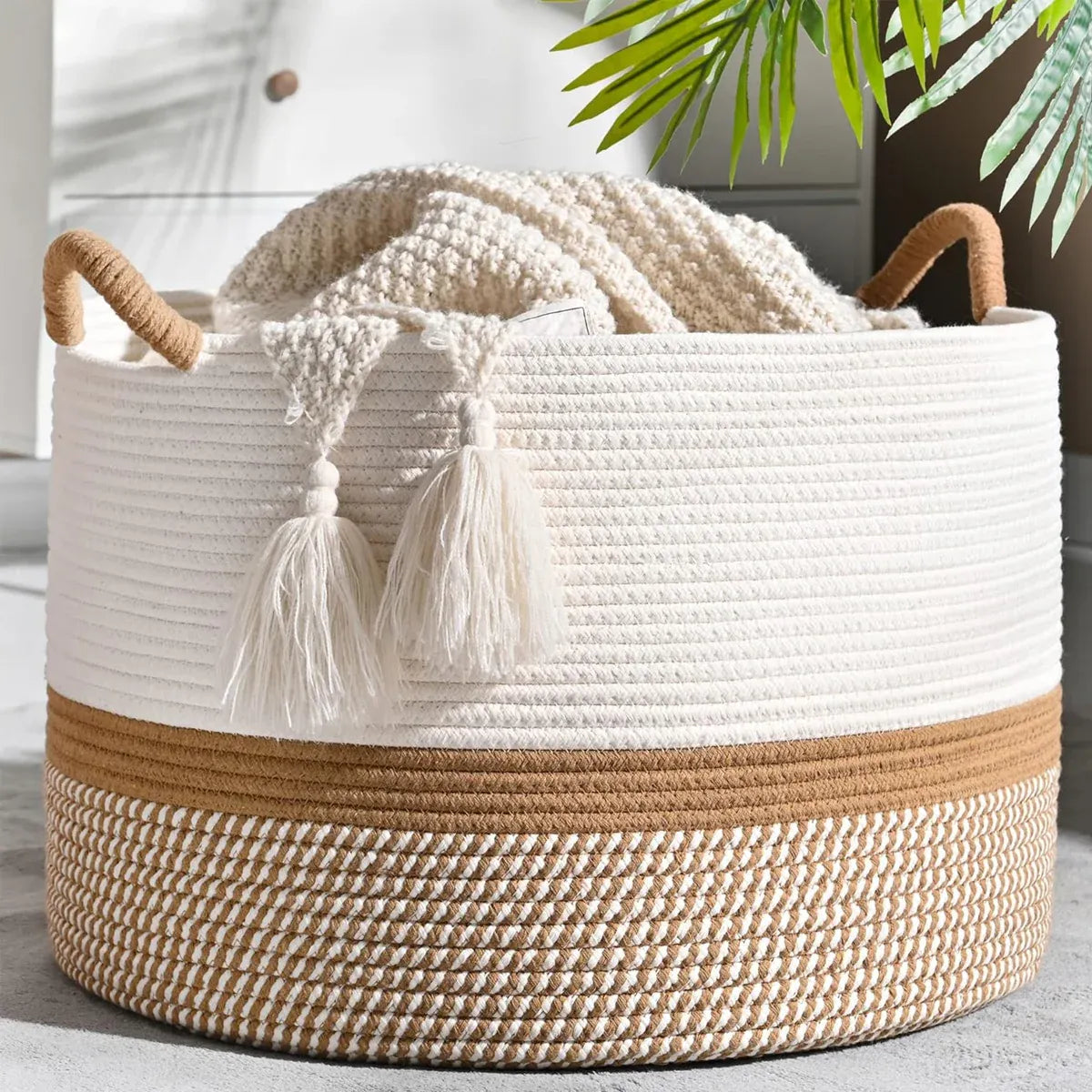 Foldable Large Laundry Hamper Dirty Clothes Basket Space Saving Durable For Home - Yellow
