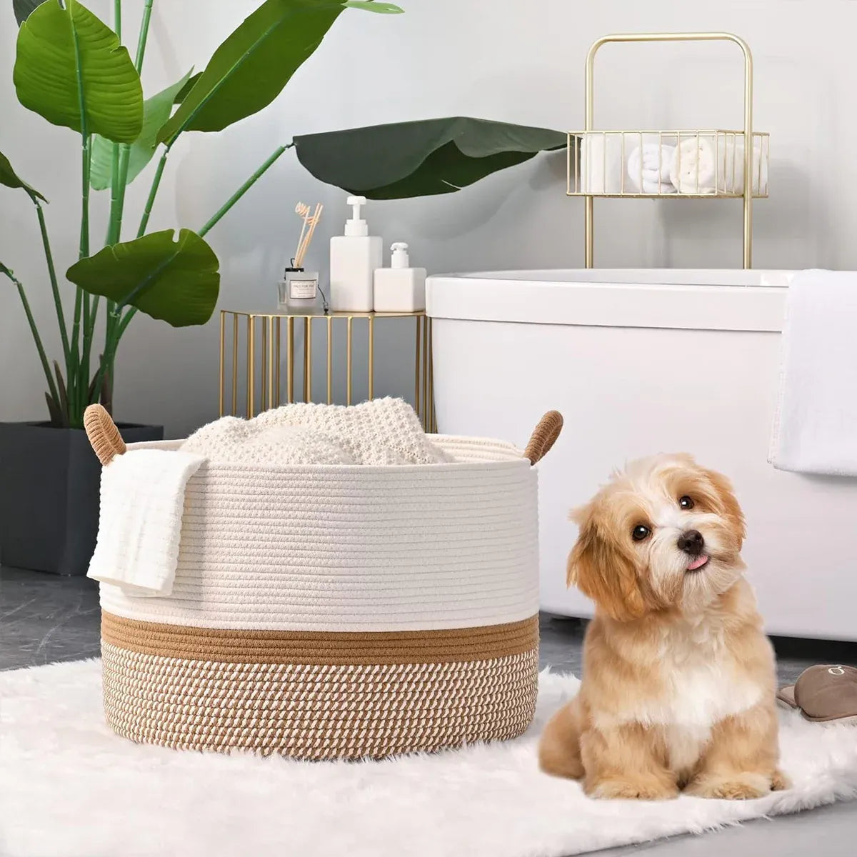 Foldable Large Laundry Hamper Dirty Clothes Basket Space Saving Durable For Home - Yellow
