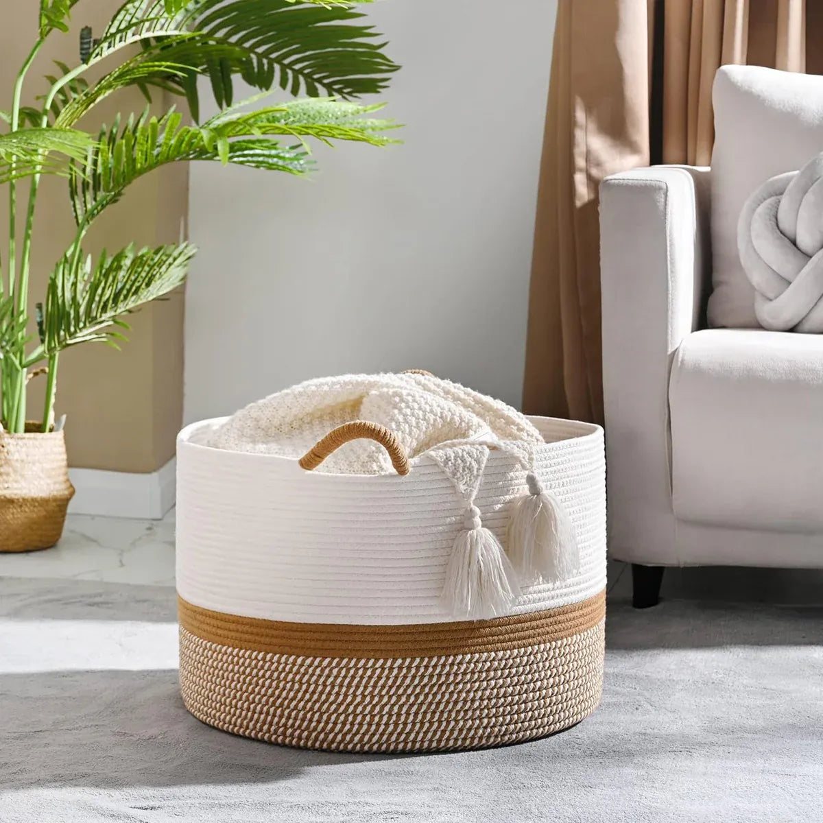 Foldable Large Laundry Hamper Dirty Clothes Basket Space Saving Durable For Home - Yellow