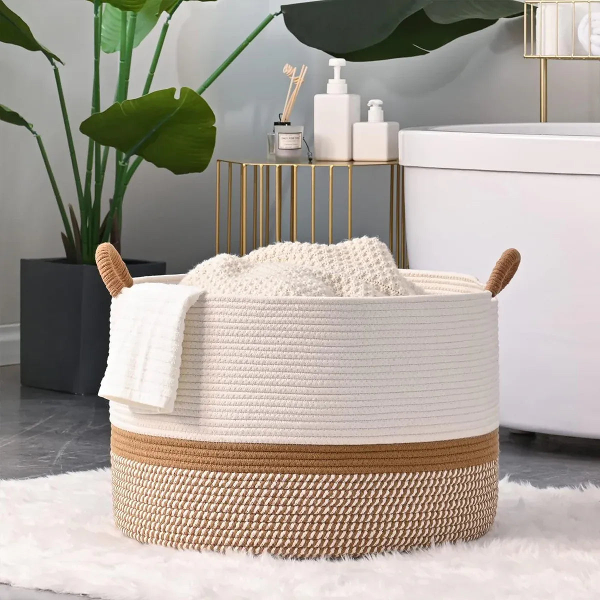 Foldable Large Laundry Hamper Dirty Clothes Basket Space Saving Durable For Home - Yellow