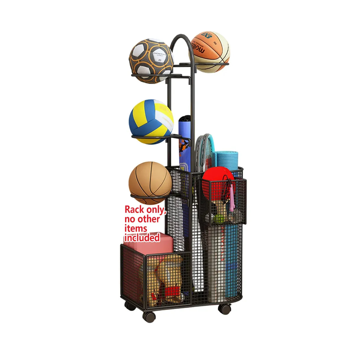 Home Sports Equipment Storage Rack for Mats Balls Sports Equipment Sturdy