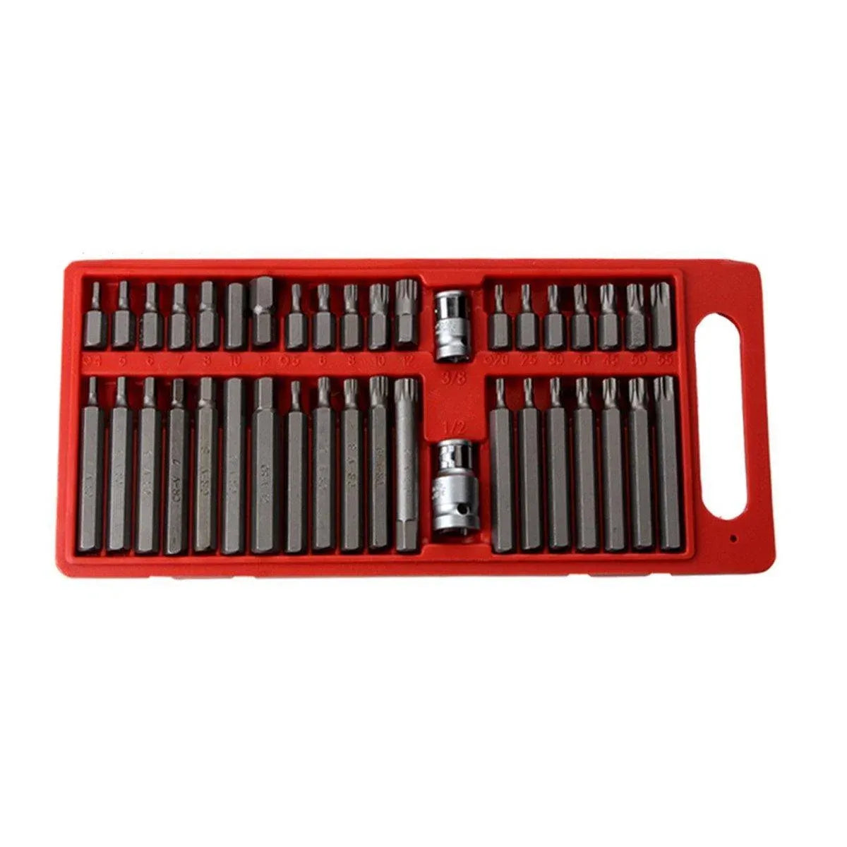 40pc Allen Hex Key Set Socket Bit 3/8 1/2 Drive Long Deep Torx Star Spline