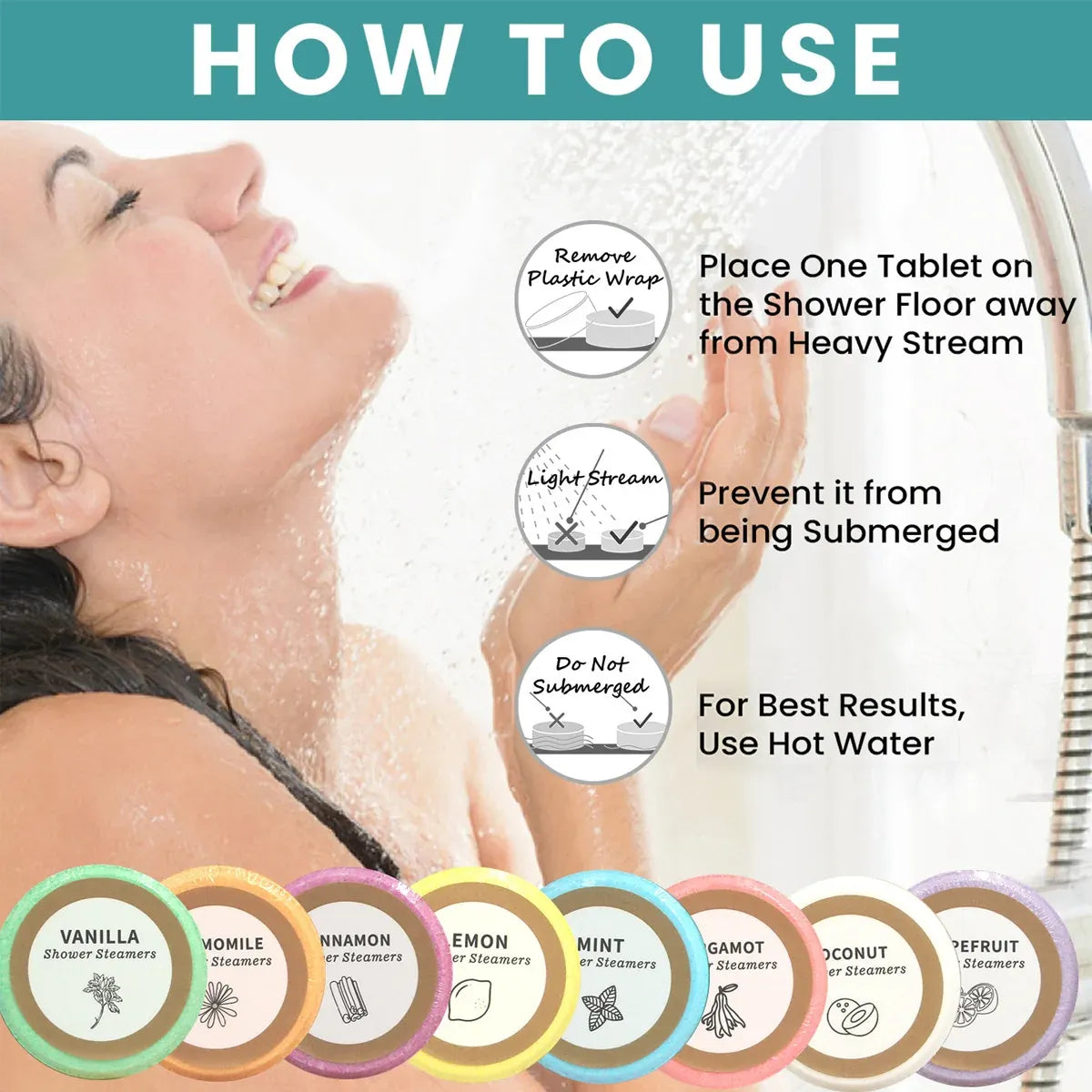 Shower Steamers Gift Set Aromatherapy Tablets for Spa and Relaxation - 30g-8pcs