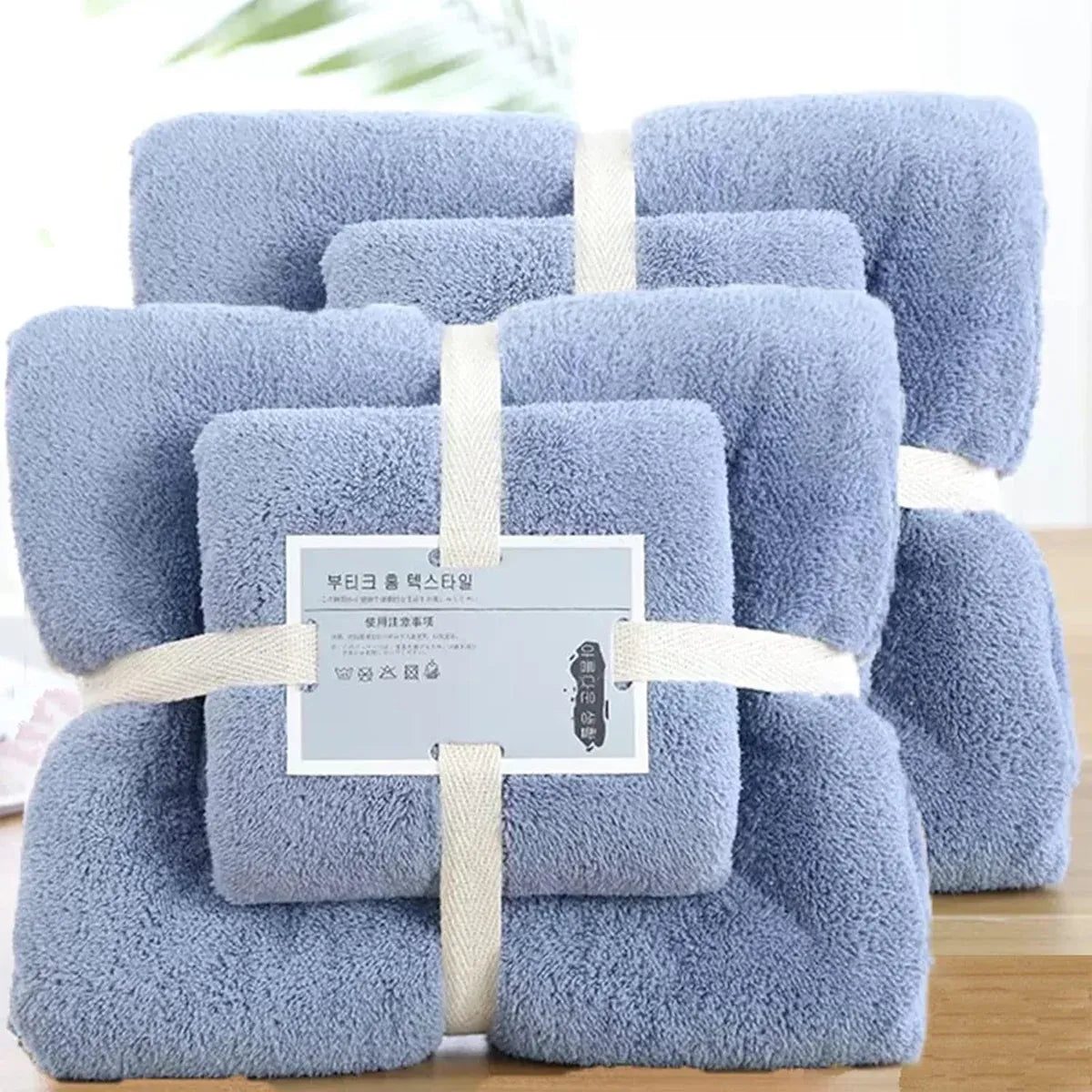 Coral Velvet Towel Set Bath Towels Soft Absorbent Quick Dry Face Hand Cloth Home - Brown
