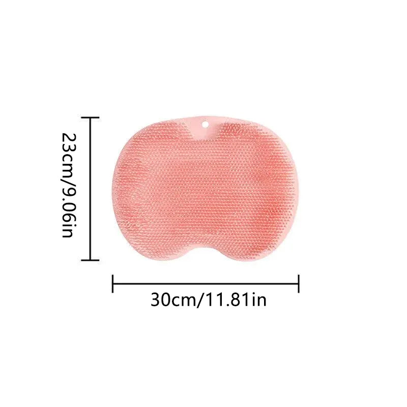 Foot Back Body Scrubber Massager Pad Shower Bath Exfoliating Brush Cleaning Mat - Orange