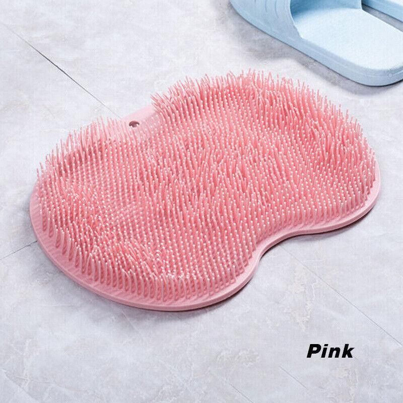 Foot Back Body Scrubber Massager Pad Shower Bath Exfoliating Brush Cleaning Mat - Orange