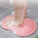 Foot Back Body Scrubber Massager Pad Shower Bath Exfoliating Brush Cleaning Mat - Pink