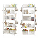 5Tiers Pot Storage Rack Pan Stand Saucepan Holder Cookware Organizer for Kitchen - White