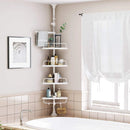 Retractable Tripod Bathroom Storage Shelf Perforation Free Floor Organizer Shelf