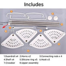 Retractable Tripod Bathroom Storage Shelf Perforation Free Floor Organizer Shelf