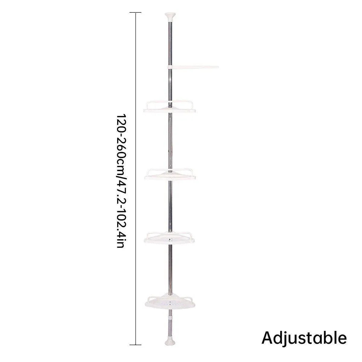 Retractable Tripod Bathroom Storage Shelf Perforation Free Floor Organizer Shelf