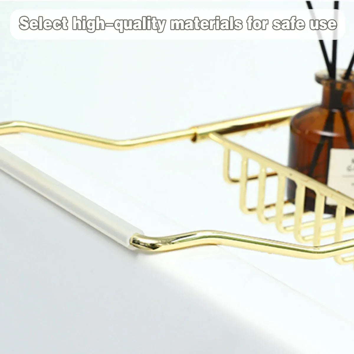 Bathtub Rack Bathroom Storage Shelf Telescopic Adjustable Organiser Tray Home - Silver