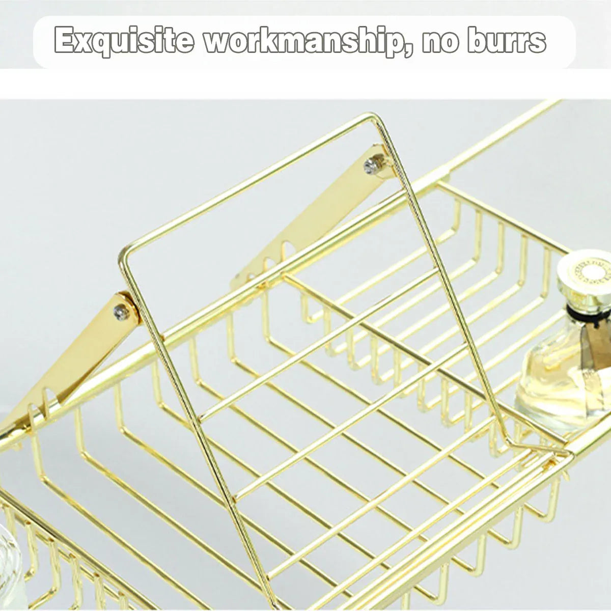 Bathtub Rack Bathroom Storage Shelf Telescopic Adjustable Organiser Tray Home - Silver