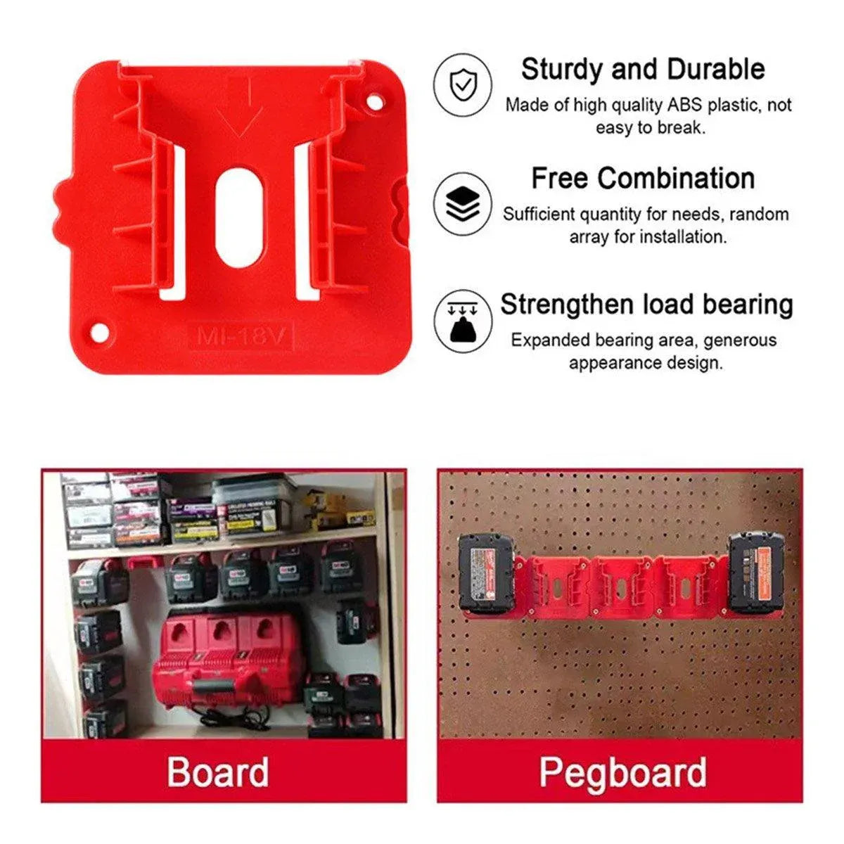 For Milwaukee M18 18V Battery Dock Holder Base Compatible with 48-11-1815 Tools