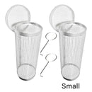2pcs BBQ Basket Round Grill Cage Portable Rotating Net for Outdoor Cooking - Large