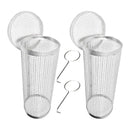 2pcs BBQ Basket Round Grill Cage Portable Rotating Net for Outdoor Cooking - Small
