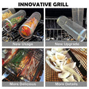 2pcs BBQ Basket Round Grill Cage Portable Rotating Net for Outdoor Cooking - Small