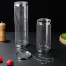 2pcs BBQ Basket Round Grill Cage Portable Rotating Net for Outdoor Cooking - Small