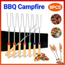 Marshmallow Roasting Sticks Extendable BBQ Forks for Campfire Barbecue Fun 8PCS