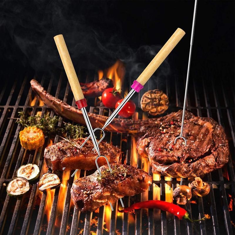 Marshmallow Roasting Sticks Extendable BBQ Forks for Campfire Barbecue Fun 8PCS