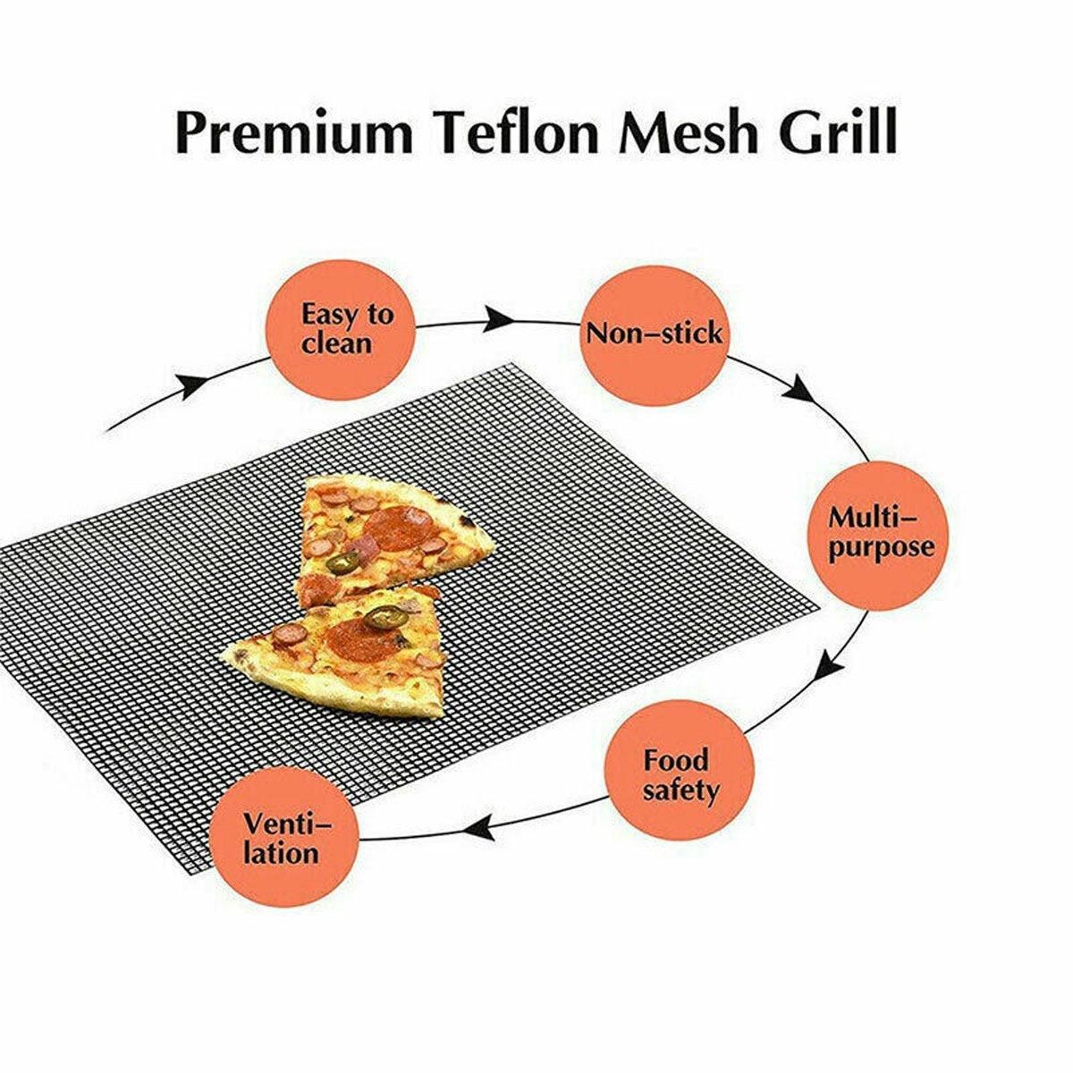 3/6/10PCS Non-Stick BBQ Grill Mat Mesh Liner Cooking Barbecue Sheet Baking Pad - 42X36cm-3PCS