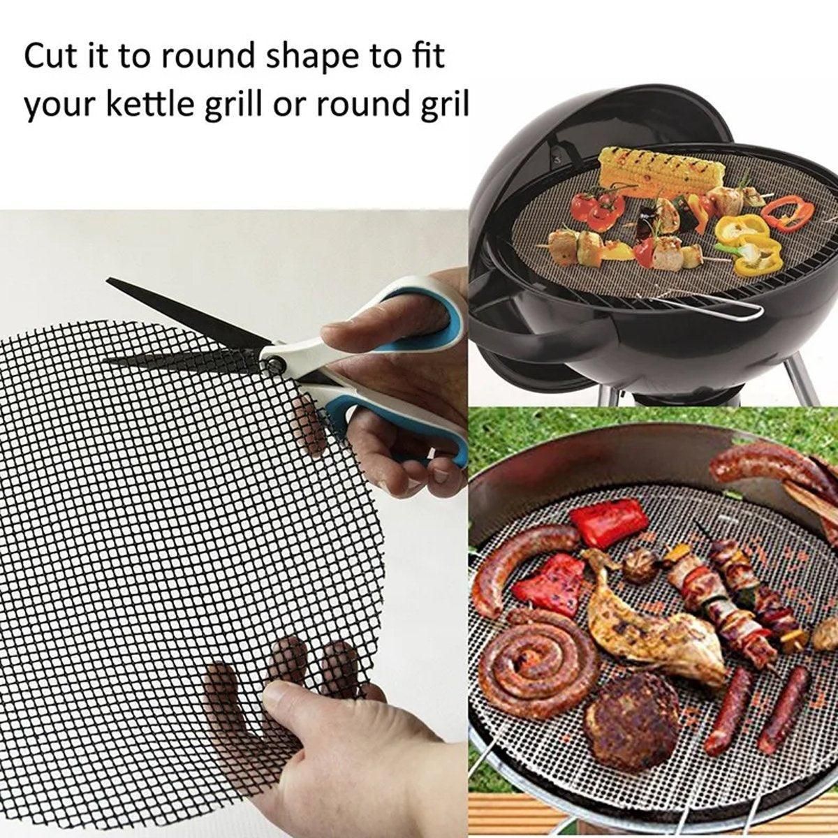 3/6/10PCS Non-Stick BBQ Grill Mat Mesh Liner Cooking Barbecue Sheet Baking Pad - 40X30cm-6PCS