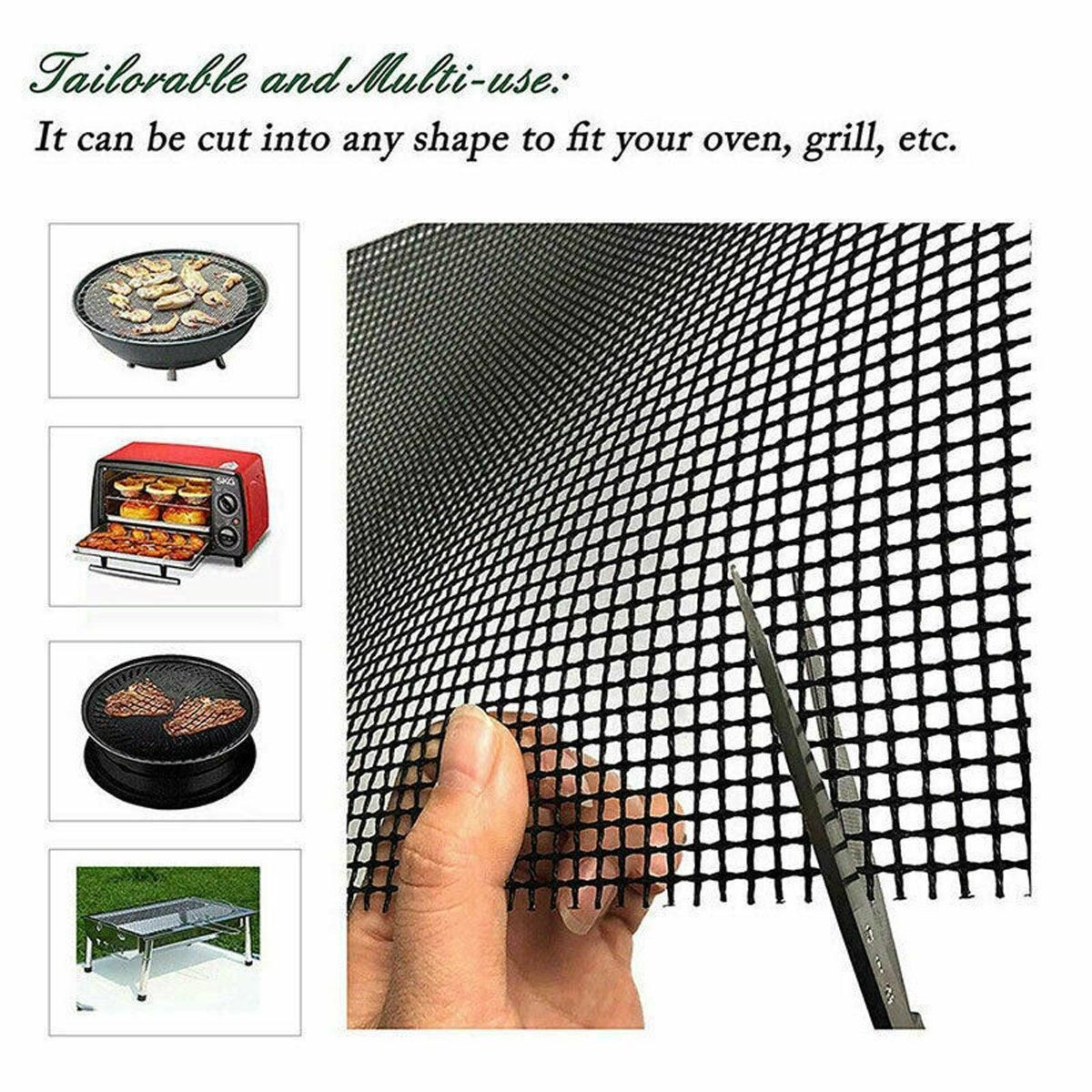 3/6/10PCS Non-Stick BBQ Grill Mat Mesh Liner Cooking Barbecue Sheet Baking Pad - 40X30cm-6PCS