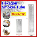 Hexagon Bbq Smoker Tube Stainless Steel Grill Accessory Smoking Box Long Lasting - 12Inch