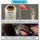 Hexagon Bbq Smoker Tube Stainless Steel Grill Accessory Smoking Box Long Lasting - 12Inch