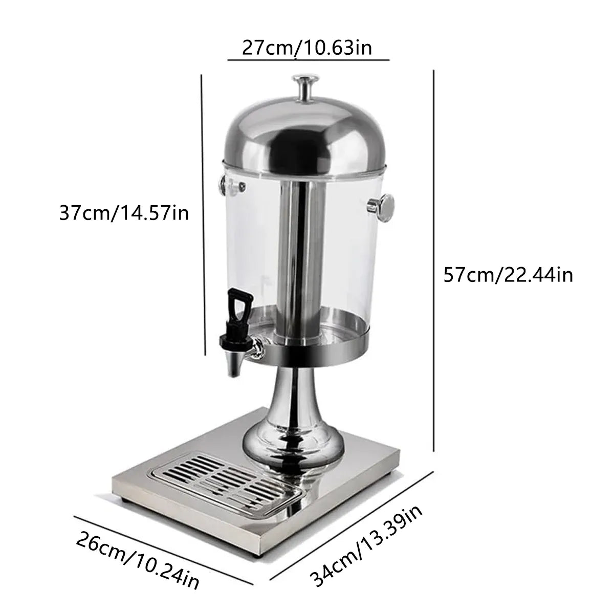 8L Stainless Steel Juice Dispenser Cold Beverage Coffee Milk Tea Machine - Silver