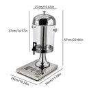 8L Stainless Steel Juice Dispenser Cold Beverage Coffee Milk Tea Machine - Silver