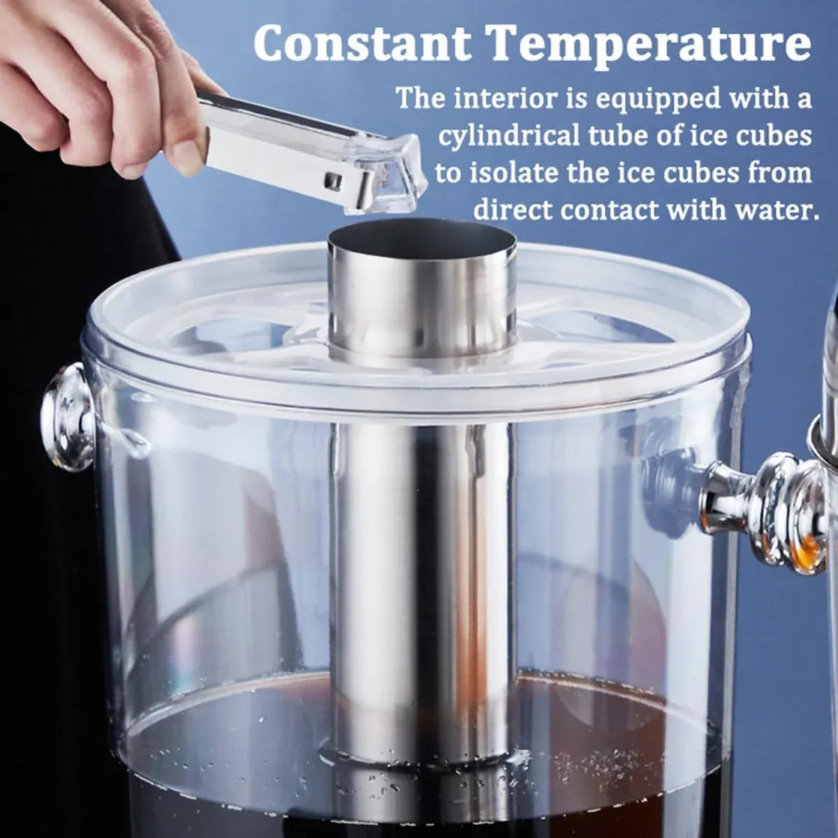 8L Stainless Steel Juice Dispenser Cold Beverage Coffee Milk Tea Machine - Silver