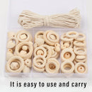 414pcs DIY Beading Kit Round Wooden Beads Set Craft Jewelry Supplies Home Decor