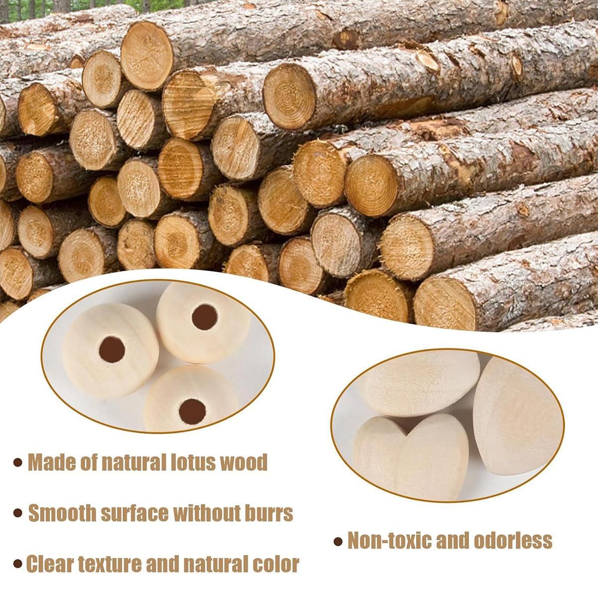 414pcs DIY Beading Kit Round Wooden Beads Set Craft Jewelry Supplies Home Decor
