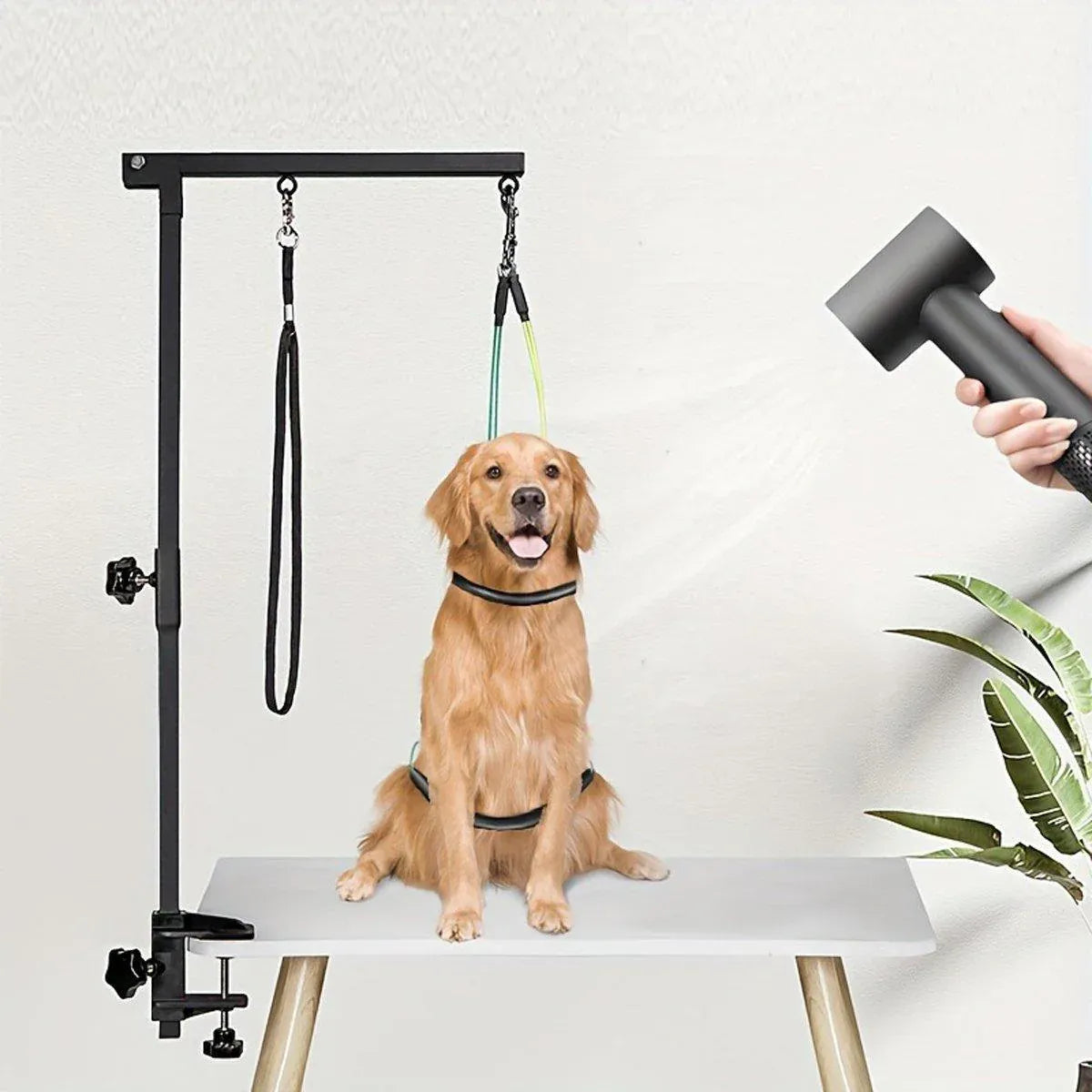 Adjustable Pet Grooming Arm with Clamp for Dog Cat Bath Table Bracket Clamp