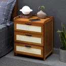 3-Layer Drawer Bedroom Nightstand Large Storage Stable Structure Space Saving