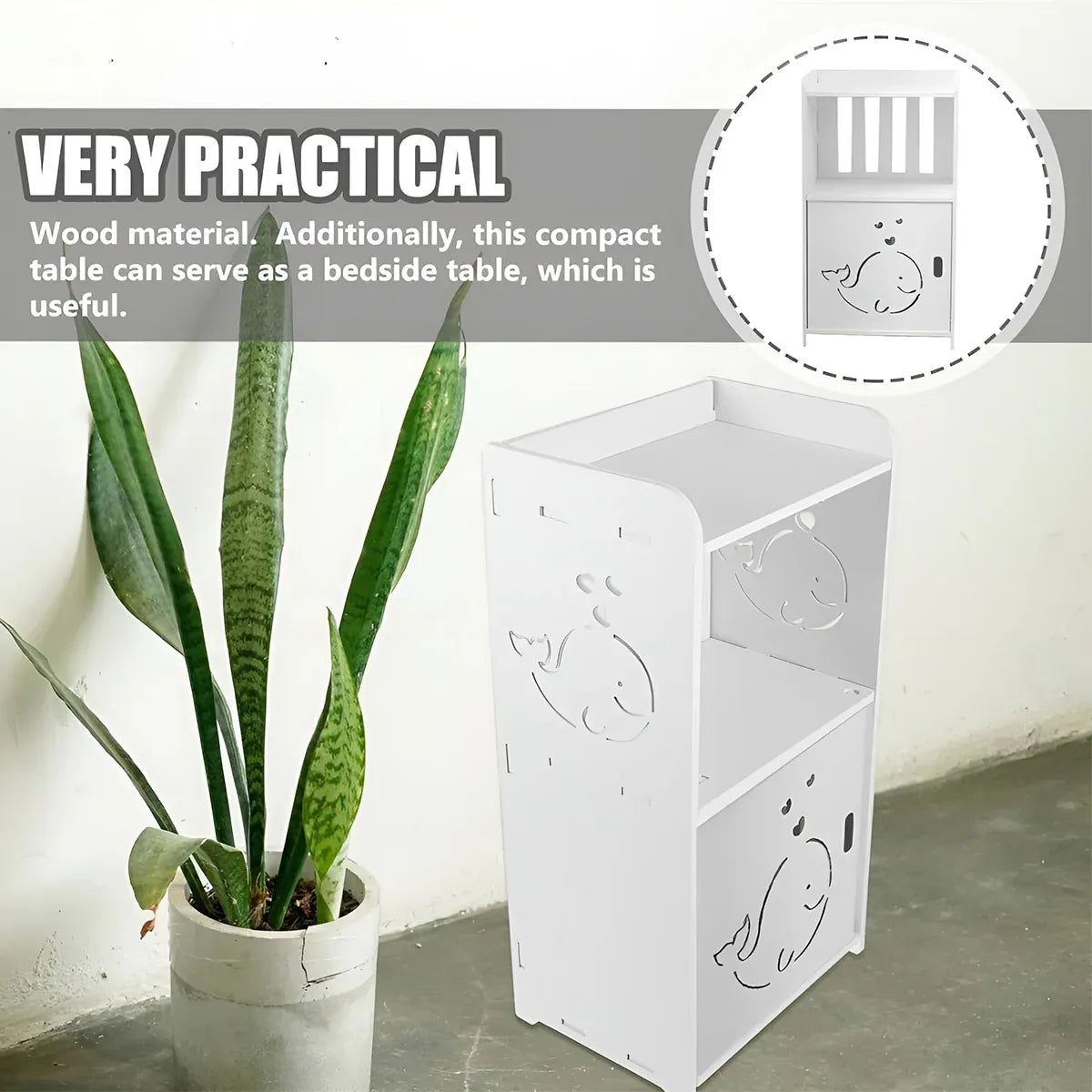 Home Storage Cabinet Nightstand with Drawer and Shelf for Bedroom Living Room