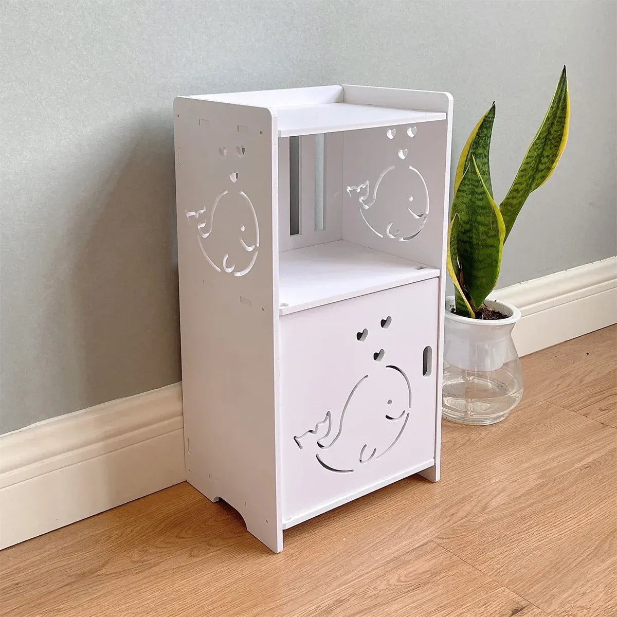 Home Storage Cabinet Nightstand with Drawer and Shelf for Bedroom Living Room