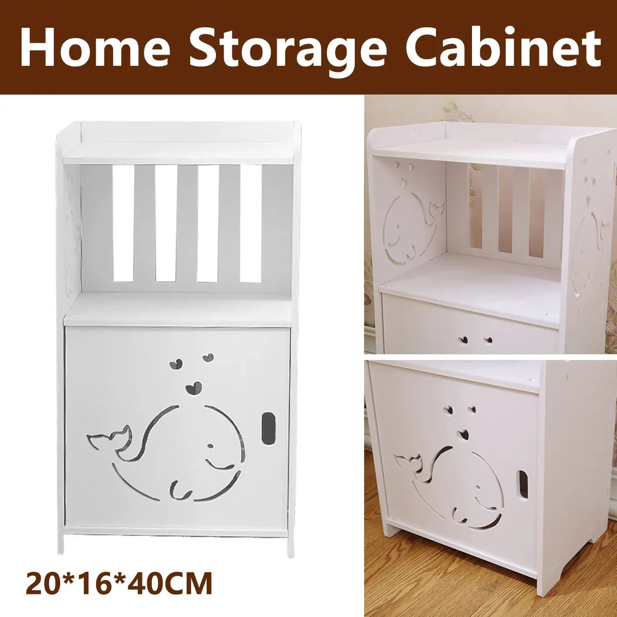 Home Storage Cabinet Nightstand with Drawer and Shelf for Bedroom Living Room