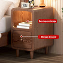 Wood Mini Bedside Table with Drawer and Shelf Compact Space Saving
