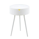 Modern Round Bedside Table with Storage White Small Coffee Side Table 40cm