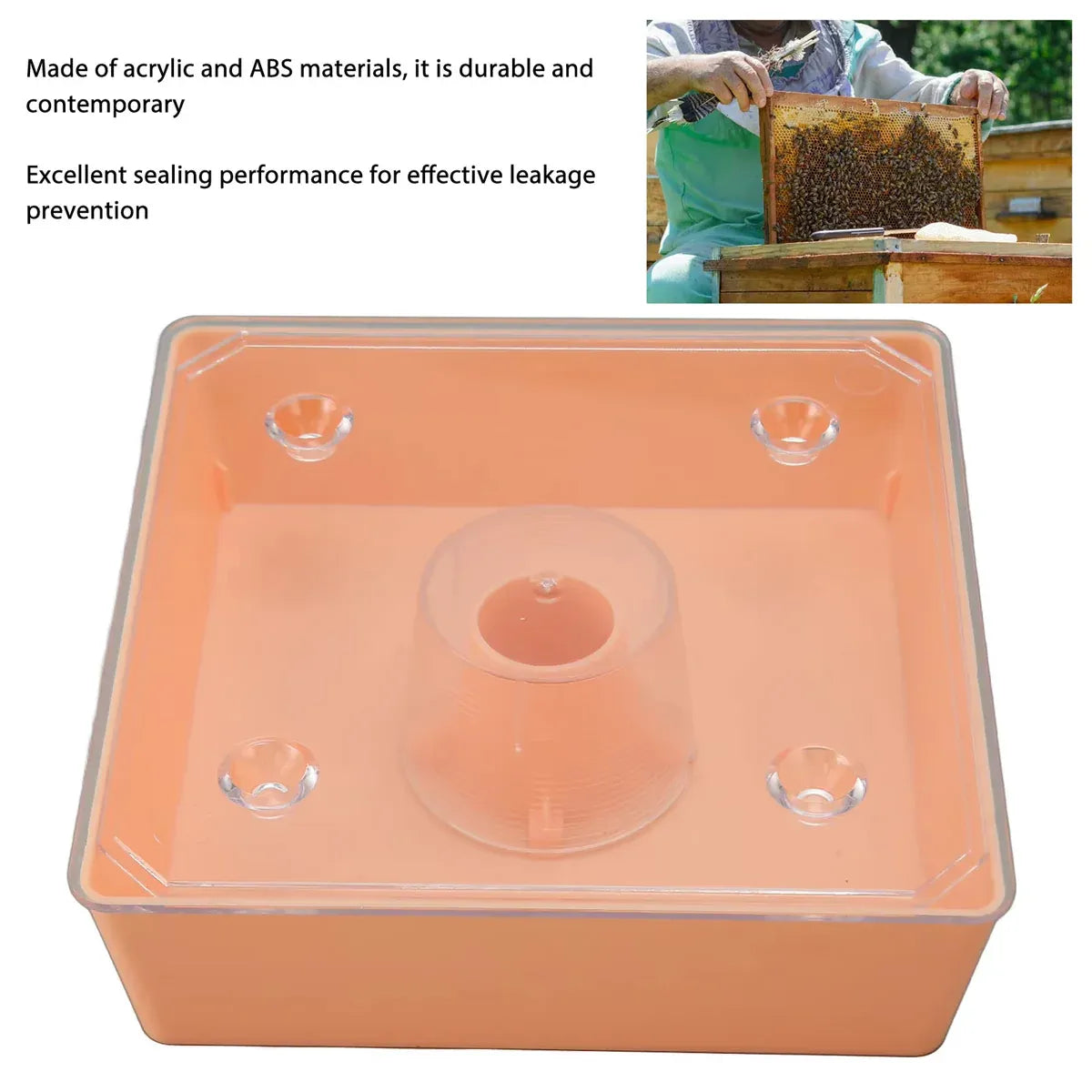 2PCS Bee Feeder Square Water Feeder Beehive Drinking Tool Plastic Beekeeping