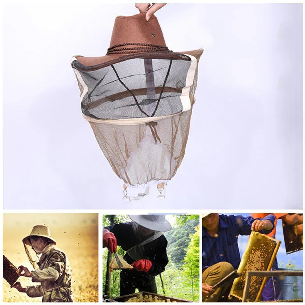 Beekeeping Buckle Denim Hat Bee Insect Face Protection Veil Net Breathable Tool