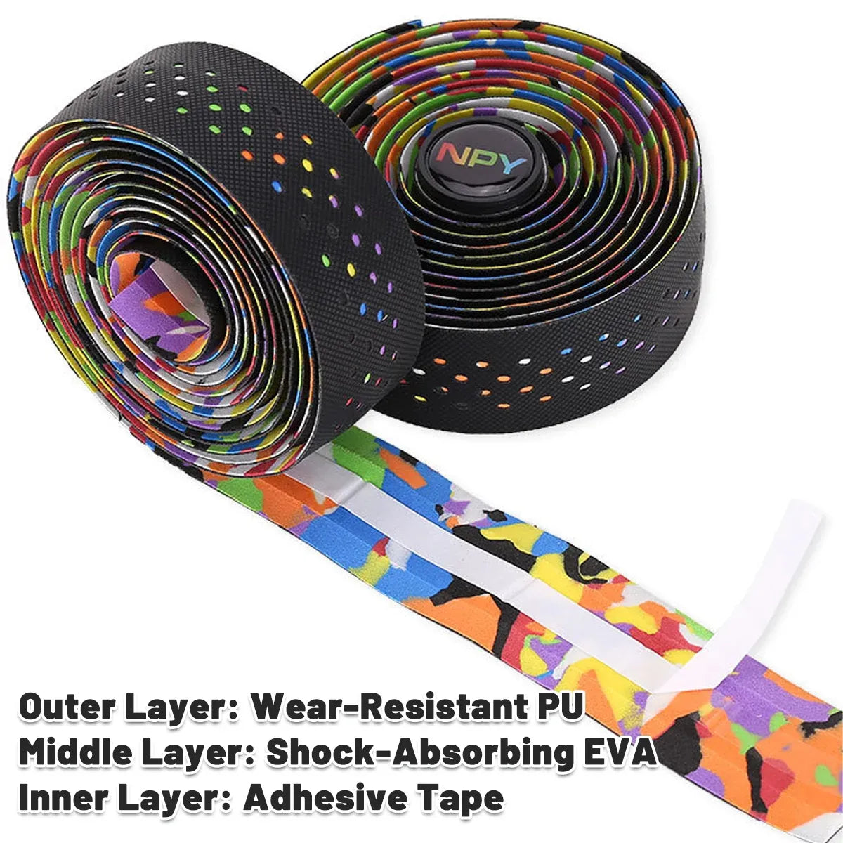 Anti Slip Breathable Road Bike Handlebar Tape Sweat Absorbing Silicone PU EVA
