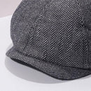 8 Panels Newsboy Flat Cap Peaky Blinders Baker Golf Driving Boy Mens Beret Hat - Dark Grey
