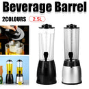 2.5L Beer Tower Beverage Dispenser Clear for Bar Party Home KTV Drink Serving - Black