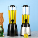 2.5L Beer Tower Beverage Dispenser Clear for Bar Party Home KTV Drink Serving - Black