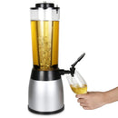 2.5L Beer Tower Beverage Dispenser Clear for Bar Party Home KTV Drink Serving - Black