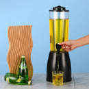2.5L Beer Tower Beverage Dispenser Clear for Bar Party Home KTV Drink Serving - Black