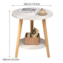 Minimalist Small Double Layer Sofa Side Table Compact Living Room End Table